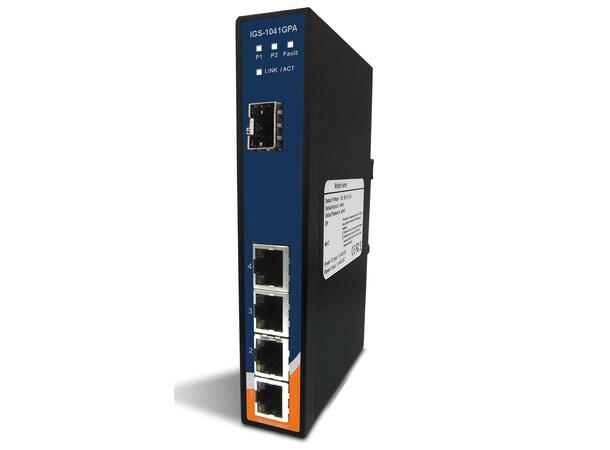 ORing GigE 4x 10/100/1000TX + 1x SFP Unmanaged Switch, Slim Type 